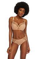 Stylish bra, smooth microfiber, wide shoulder straps, partially sheer cups, B to K-cup